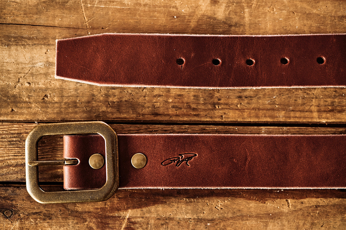 Heritage Leather Belt Curtis Rempel Handcrafted Curt + Myr Co. Mennonite Store, La Crete, Alberta, Canada