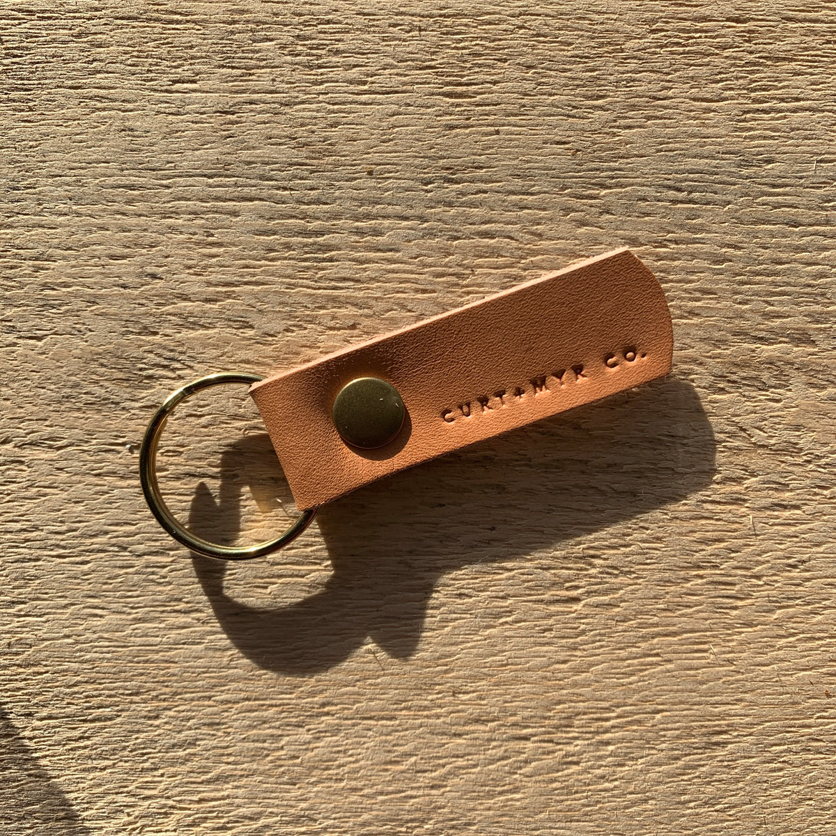 Leather and Brass Keychain Curtis Rempel Handcrafted Curt + Myr Co. Mennonite Store, La Crete, Alberta, Canada